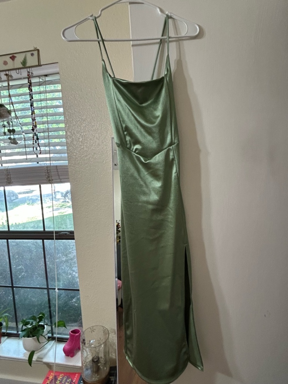 Windsor Satin Cowl Maxi Dress in Sage